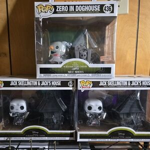 Funko Pop Zero and Jack Skellington Figures